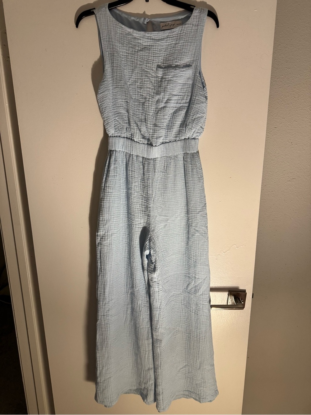 Petal & Pup Pale Blue Sleeveless Wide-Leg Jumpsuit Size XS